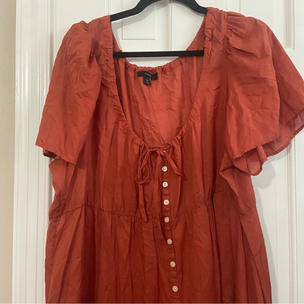 J. Crew Rust Button-Down Coverup - image 5